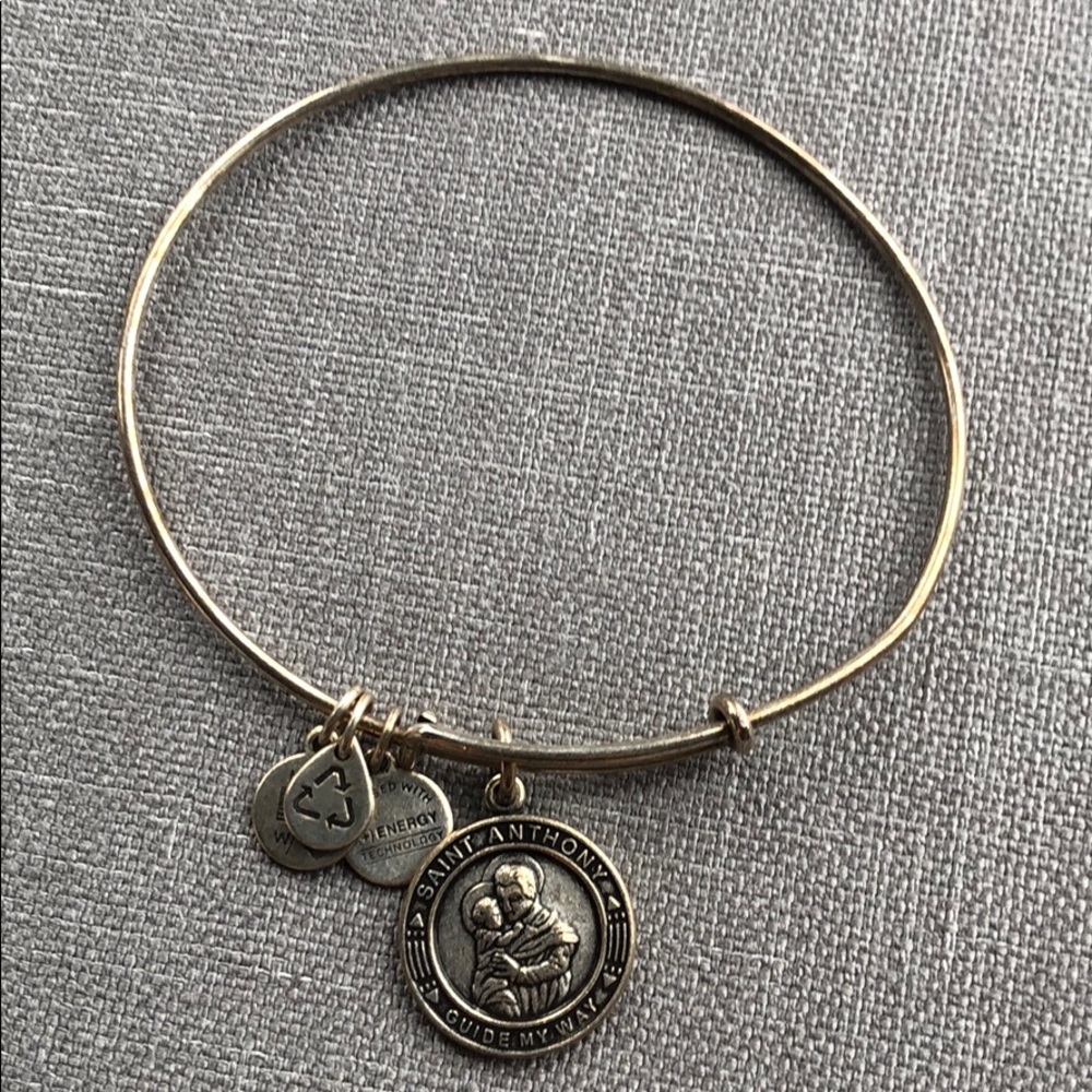 Alex and Ani silver bangle bracelet Saint Anthony